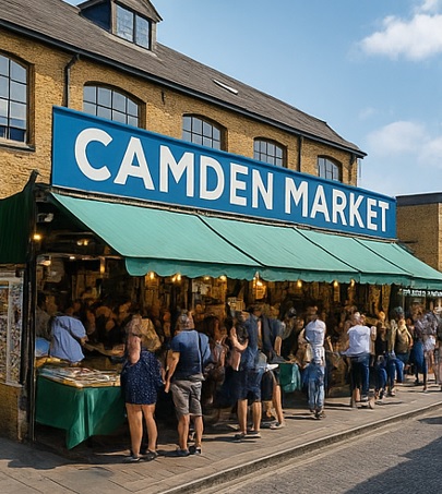 Busy stalls at Camden Market